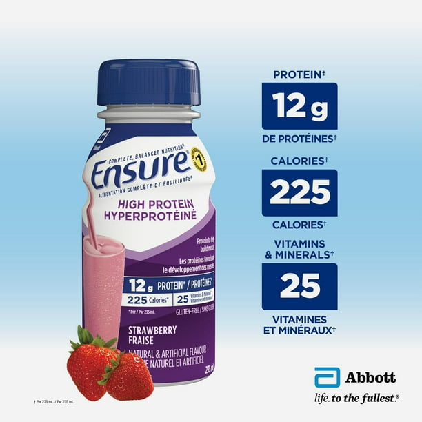 ENSURE® High Protein Hyperproteine Strawberry Nutrition Shake , 237Ml