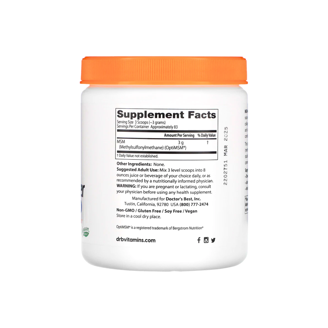 Doctor's Best MSM Powder with OptiMSM (250g)