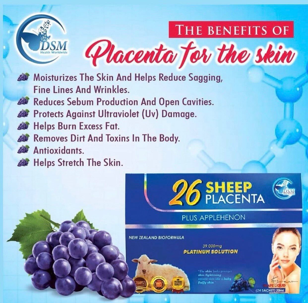 26 Sheep Placenta Plus Applehenon by Phyto DSM, 24 Satchets