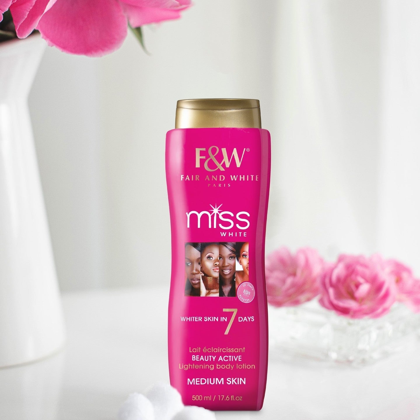 Fair & White Miss White Lightening Body Lotion 7 Days, 500Ml