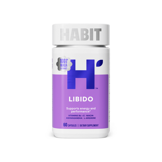 HABIT Libido Supplement, Supports Energy & Performance, Vitamin B6 & E, Ashwagandha, Maca, 60 Capsules - Health by Habit